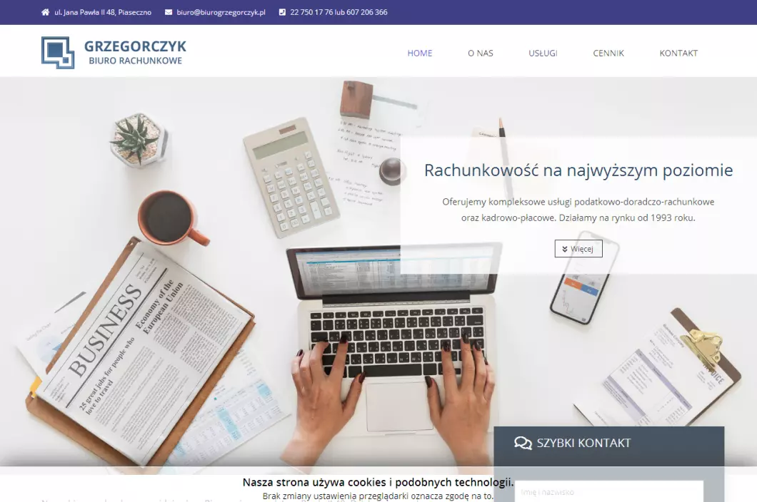 Zrzut ekranu strony